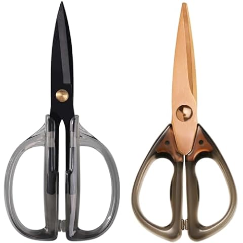 Kitchen Shears Scissors & Sharp Scissors,2PACK Cooking Scissors, Meat&Poultry Shears,Acrylic Handel Scissors All Purpose Stainless Steel Utility Scissors with Comfort Grip Everyday Use Cover