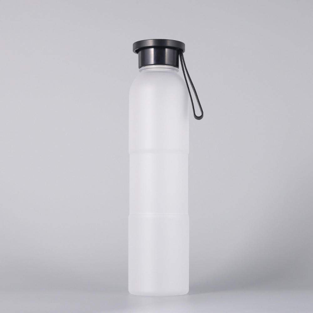 Borraccia da 500 ml per sport all'aria aperta, per studenti, bicicletta, equitazione, tazza in plastica satinata, colore: bianco (colore: bianco)