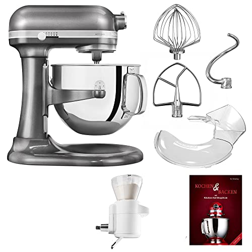 KitchenAid Küchenmaschine Artisan - P35 Starter-Set 6,9 L (Sieb) - 5KSM7580XEMS inkl. Sieb mit digitaler Waage (5KSMSFTA…