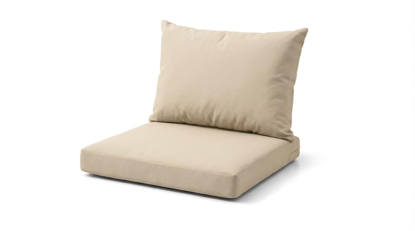 DREAMLAYER Rattan Garden Furniture Cushion Set – Outdoor Replacement Cushions for Patio Sofa & Conservatory – Water Resistant Covers (Cream, 2Pc (seat + Back)) — image 1