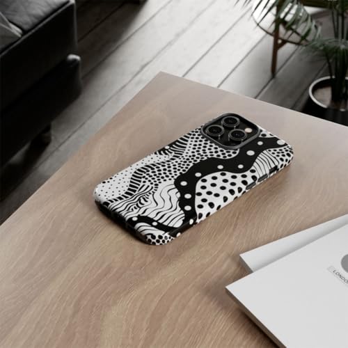 Coque iPhone 14 Pro Max rigide brillante noir et blanc