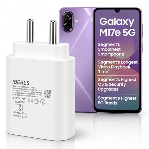 Image of 25W Pd 3A Type-C Super Fast Charging Adapter Compatible with Galaxy M17e /M17 /M06 /M36 /M07 /M56 /M16 /M55s / M05 /M15 /M35 /M55 /Tablet /Galaxy Watch- Charge Your Device with 25 Watt USB C Fast Charger- White