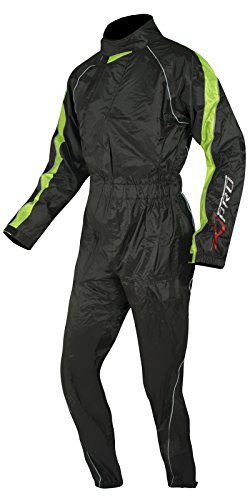A-Pro Motorcycle Motorbike Scooter 1 pc Waterproof Body Over Rain Suit Fluo S