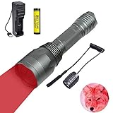 taschenlampe jagd rot grün Varmint Light mit Scheinwerfern für die Jagd, Single 1-Modus und 1000 Lumen, Flutlicht bei 350 Yard, Ferngespräche. Hergestellt aus einer hochwertigen Aluminiumlegierung, die sehr langlebig, tragbar, stabil, leicht, rutschfest und täglich wasserdicht ist. 18650 wiederaufladbare Batterie enthalten.