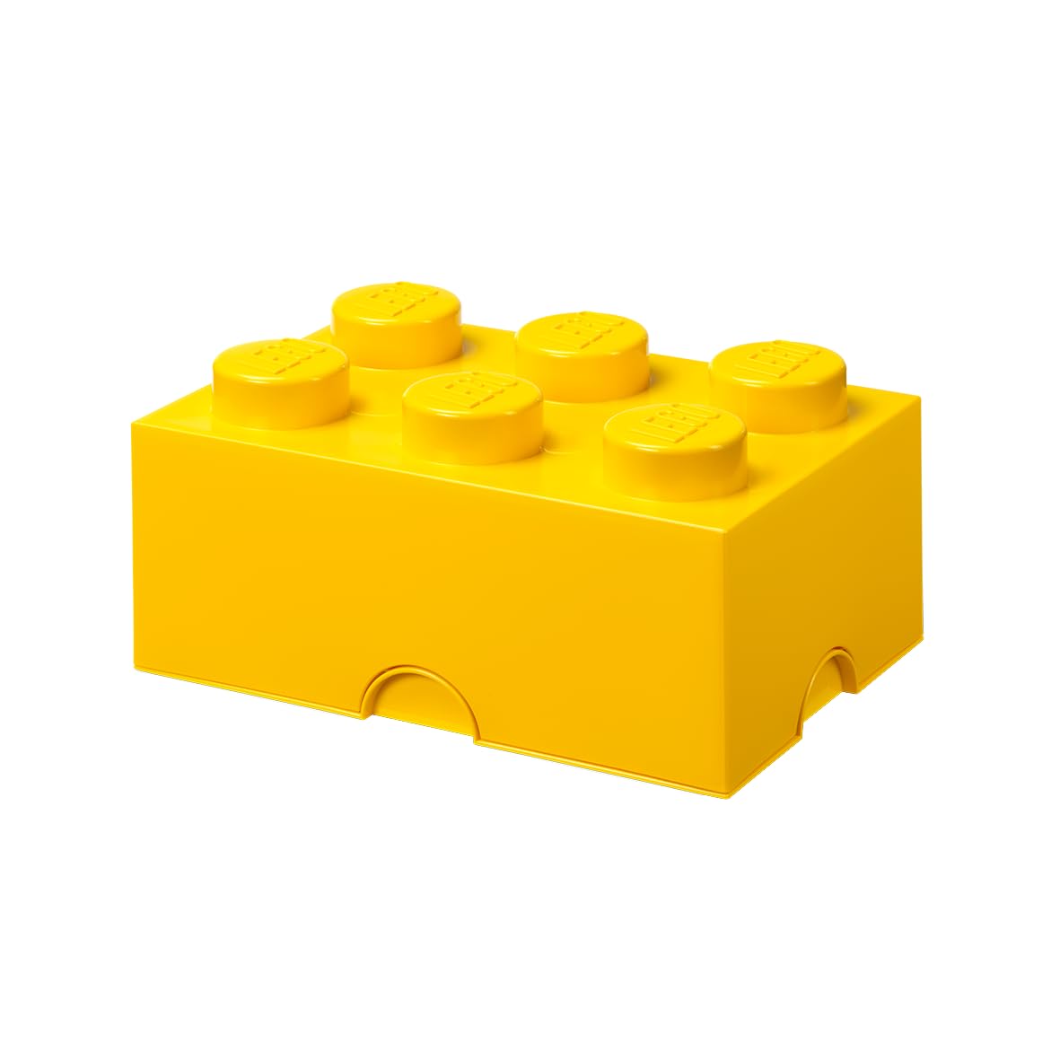 LEGO Storage Brick 6 gałek żółte, pudełko do przechowywania 8,47 l – produkt LEGO, plastikowe pudełko do przechowywania z pokrywką, schowek na biurko, schowek w pokoju, pudełko na zabawki