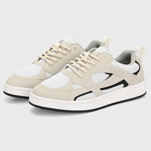 Image of Cruiser Men's Sneaker | Retro Running Shoes | Navy Blue White Men's Sneakers |Mesh Synthetic Resin Lace-Up Sneakers | Midsole Athletic Casuals | Perfect for Outings, and Comfortable All-Day Use(2657)