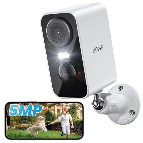 ieGeek 5MP Caméra Surveillance WiFi Exterieure sans Fil, Vision Nocturne Couleur, AI & PIR...