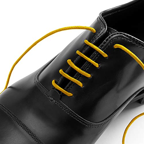 Bb Brother Brother Dress Shoe Laces (7 Pairs) - Round Oxford Shoelaces For Dress Shoes Chukka - Waxed Shoe Strings In Light Blue, Orange, Green, Apple Green, Pink, Beige And Yellow - 30 Inches #TOP7