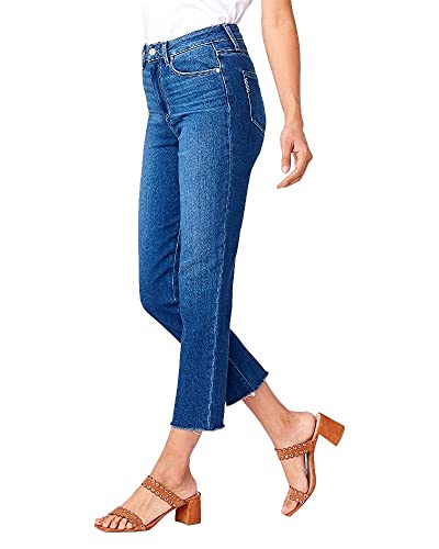 PAIGE Womens Sarah Cropped Medium Wash Slim Jeans2