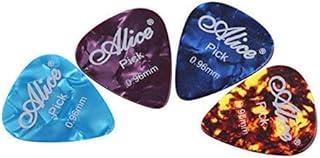 Alice Guitar Picks Plectrums 12pcs Medium Heavy 0.96mm Gauge Acoustic Electric Bass Celluloid Mixed Colours