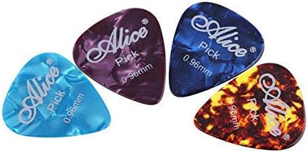 Alice Guitar Picks Plectrums 12pcs Medium Heavy 0.96mm Gauge Acoustic Electric Bass Celluloid Mixed Colours