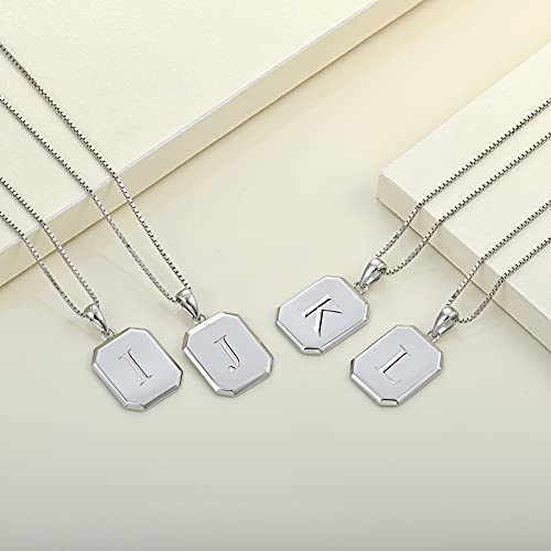 Yl Initial Necklace 925 Sterling Silver Square Letter Pendant I Alphabet Necklace For Women #TOP3