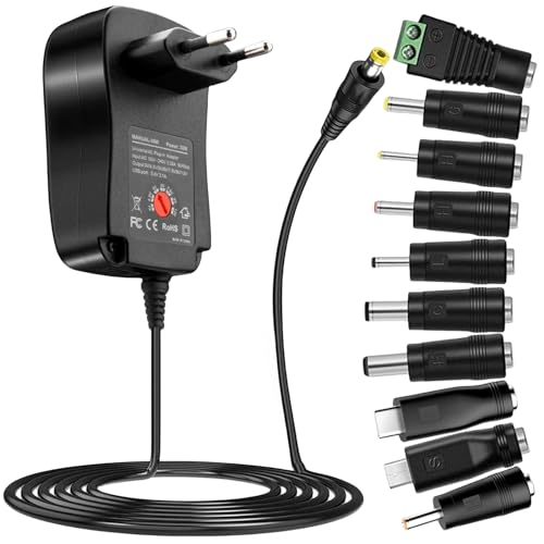 Adaptador universal CA/CC de 41 W, 6 24 V, 1 2 A, fuente de alimentación con puerto USB 5 V