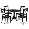 East west furniture dlbo5 blk w 5 piece dinette set for 4 includes a round dining room table with dropleaf and 4 kitchen dining chairs 42×42 inch black  urban country home decor