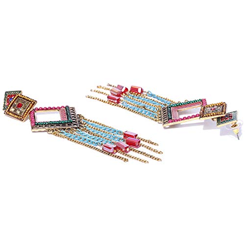 Geometric Crystal Drop Earrings Plushy Chain