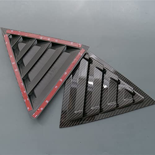 Sport Style Gloss Black Carbon Fiber Print Quarter Window Scoops Louvers For Toyota Corolla Sedan 2014 2015 2016 2017 2018 (Carbon Fiber Style) #TOP3