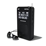 Portable DAB/DAB+ & FM Digital Radio | Sports Earphones Included | Built in Speaker | Rechargeable Battery (10-12 Hours) | Perfect for Sports, Hiking or Working | AZATOM Pro Sports S2 (Black)
