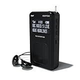 Portable DAB/DAB+ & FM Digital Radio | Sports Earphones Included | Built in Speaker | Rechargeable Battery (10-12 Hours) | Perfect for Sports, Hiking or Working | AZATOM Pro Sports S2 (Black)