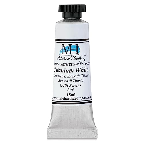 Michael Harding Professional Watercolors - 15ml Tubes (Titanium White), 14.79 ml (Pack of 1)