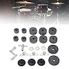 23 - Piece Cymbal Replacement Set, Drum Cymbal Felts and Sleeves with Wing Nuts Washers Wrenches, Non - Slip Felt Pads in 2.5cm 4cm 5cm for Drum Set Cymbal Stands and (Gray) #2