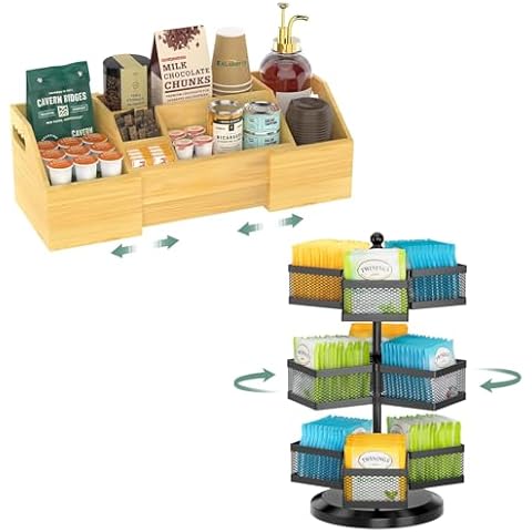 EsLuker.ly Coffee Organizer Station and Tea Bag Organizer Cover