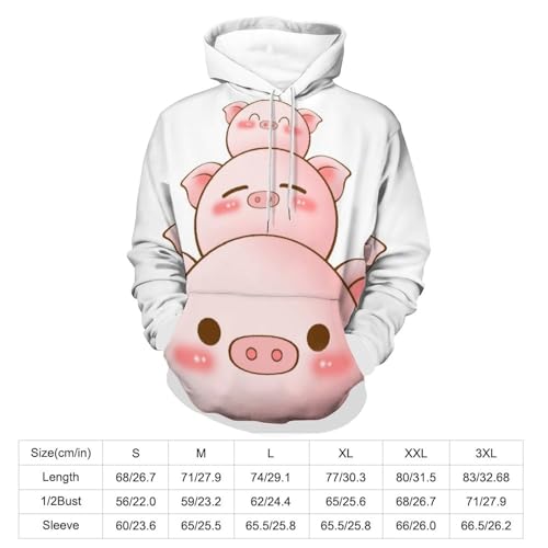 Sweat à capuche cochon unisexe UMENG pull rose taille S - 2