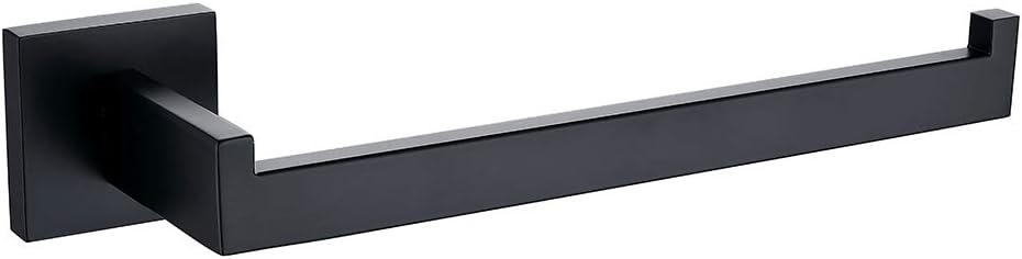 TASTOS Premium Stainless Steel Hand Towel Holder, Square Hand Towel Ring Heavy Duty Wall Mounted Modern Hand Towel Bar for Bathroom Kitchen, Matte Black