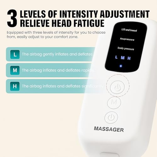 Image of Air pressure head massager - Best for Pain relief, Migraine and Insomnia (Black) Best Gift for Relaxation