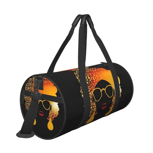 Travel Duffel Bag Sports Gym Bag With Shoes Compartment,Lightweight Overnight Weekender Bag Cute African Woman Yoga Gym Sports Bag For Men Women2