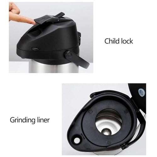 Dispensador térmico de bebidas con bomba, jarra aislada de acero inoxidable para líquidos fríos y calientes