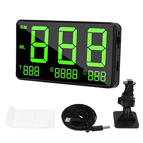 Universal Car HUD Head Up Display, Green Light GPS Speedometer Speed Fatigue Warning for Cars Trucks Motorcycles