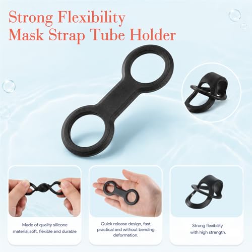 Jeffdad 4 Pcs Diving Snorkel Keeper, Clip de Silicona para Tubo de Máscara de Buceo miniatura 4