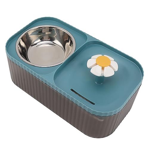 Fuente de agua y comedero para gatos 2 en 1 azul miniatura 3
