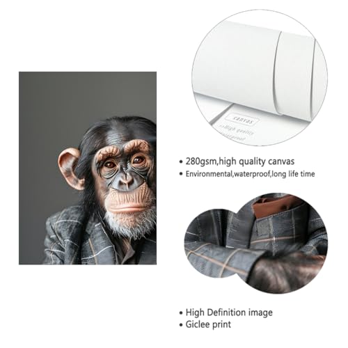 Tableau Singe Gentleman Prêt à Accrocher | Solution déco murale salon rapide