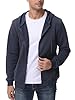 Tyhengta Mens Jacket with Hood Sweatshirt Pullover Full Zip Hoodie Casual Hooded Outwear Jacket Workout Hoodies Grey Blue, XXL #1