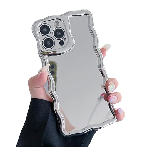 Coque iPhone 15 Plus silicone souple mince et antichoc motif vague argenté