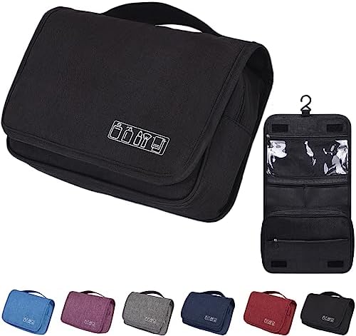 YUNZSXJY Hanging Toiletry Bag Large Capacity Hanging Toiletry Bag for Women and Men Waterproof Travel Cosmetic Bag with Sturdy Hook (Black)