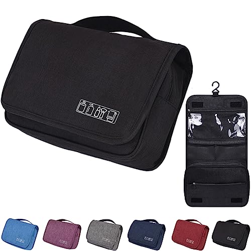 Yunzsxjy Hanging Toiletry Bag Large Capacity Hanging Toiletry Bag For Women And Men Waterproof Travel Cosmetic Bag With Sturdy Hook (Black) #TOP2