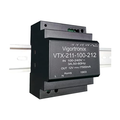 VIGORTRONIX 100 W carril DIN CA/CC PSU 85-264 V entrada, salida 12 V VTX-211-100-212