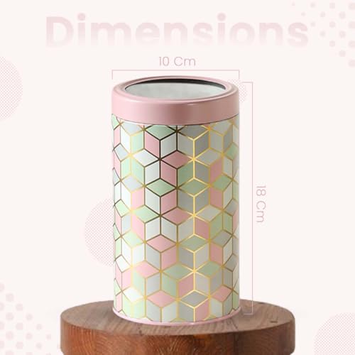 Image of Maroc Collection Airtight Kitchen Container Set| 1400ML- Set of 2| Food Grade Metal Storage Jars for Rice, Besan, Flour & Grains| Leakproof, Moist-Proof X-Large Canisters| Moroccan Pink Pastel