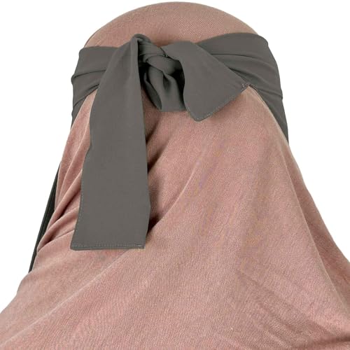 Syeeds Boutique Women's Niqab, Soft Chiffon Muslim Veil Burqa Face Cover, One Layer Nose Piece, Medium Length, 16" W x 18" L3