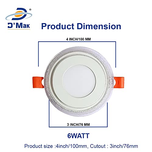 Image of D'Mak Aluminium 6 Watt Decorative Led Jelly Type Round Led Panel Ceiling Light 3D Effect Lighting (White & Pgb,Pack of 1)