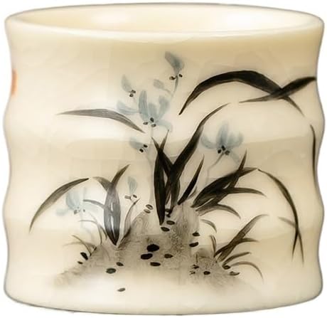 GSOUL Kungfu Tea cup Handmade Ivory White Ru Kiln Master Cup Hand-painted Brewing Tea Household Lamp Cups Small Tea Cups