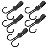 Didiseaon 5pcs Rotating Multi-Functional Hooks for Hanging Double Hooks for Stroller Car Back Seat Electric Scooter Organizer Clips