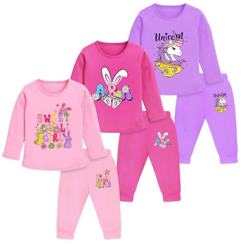 Image of TS LAVI TAVI Cotton Clothing Set for Girls Dress Full Sleeve T-shirt Top and Pyjama (Pack of 3)