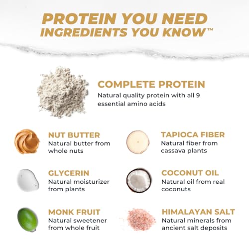 Image of Atlas Real Food Protein Bar - 20g Clean Protein, 0g Sugar, No Seed Oils, No Artificial Sweeteners (Salted Peanut Butter, 24 Count)