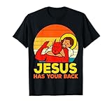 Jesus Has Your Back Christian Jiu Jitsu choke Jesus vs Devil T-Shirt