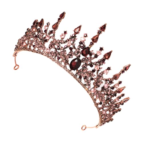 BIUDECO Tiara de Mariée Vintage en Alliage Baroque Doré, Coiffe de Couronne Charmante pour Fille, Accessoire Cheveux Élégant pour Mariage, Banquet et...
