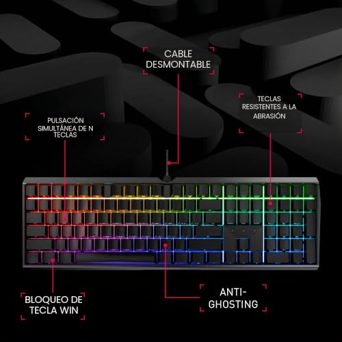 Teclado mecánico para juegos Cherry MX Board 3.0 S cable de aluminio switch rojo 2