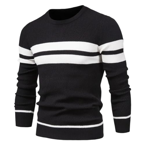 Pullover casual top homme à rayures au design contemporain